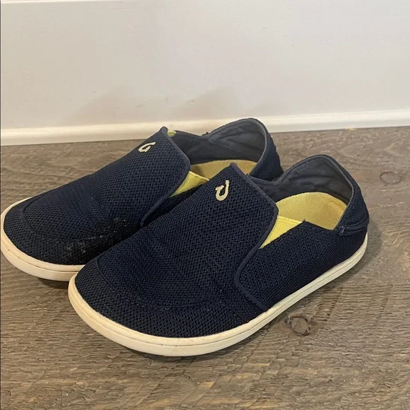 OluKai Nohea Mesh Shoes Navy Blue Slip On Lightweight Loafers - Boys Size 13 - Picture 4 of 11